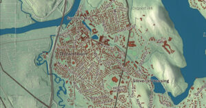 Close-up of the North Andover, Massachusetts aerial map