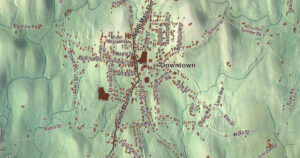 Close-up of the North Brookfield, Massachusetts aerial map