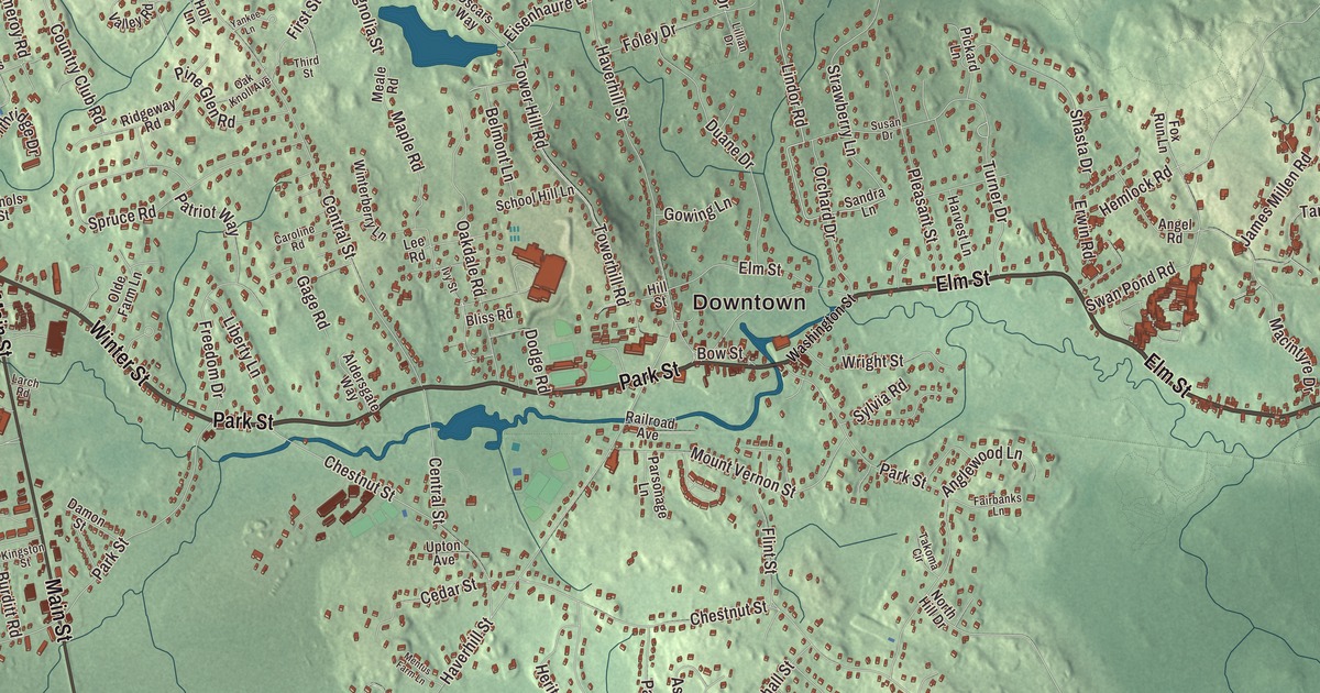 Beautifully Detailed Map of North Reading, Massachusetts