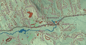 Close-up of the North Reading, Massachusetts aerial map