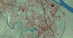 Close-up of the Northampton, Massachusetts aerial map