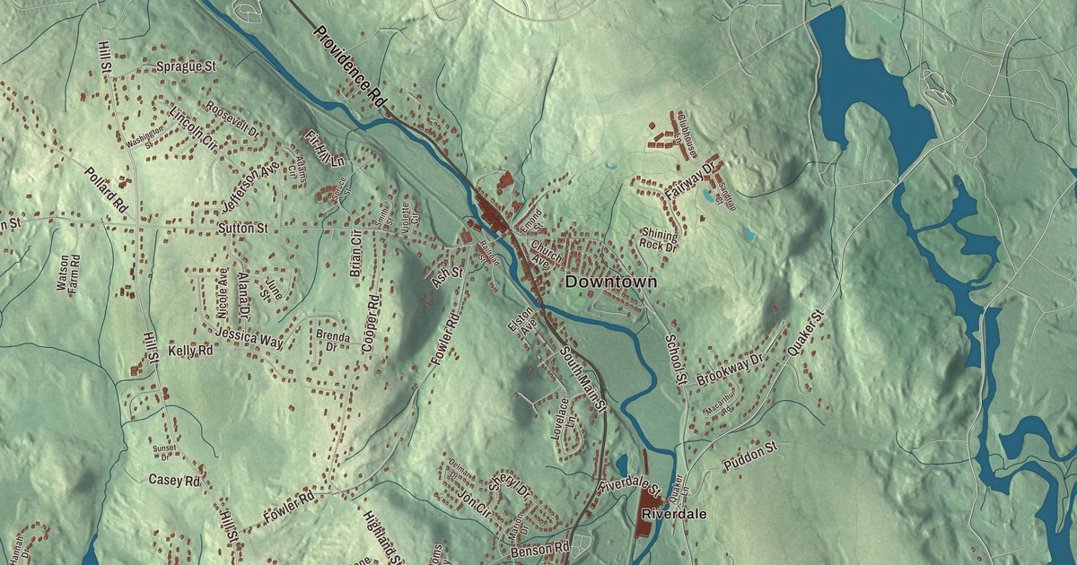 Beautifully Detailed Map of Northbridge, Massachusetts