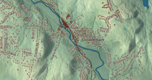 Close-up of the Northbridge, Massachusetts aerial map