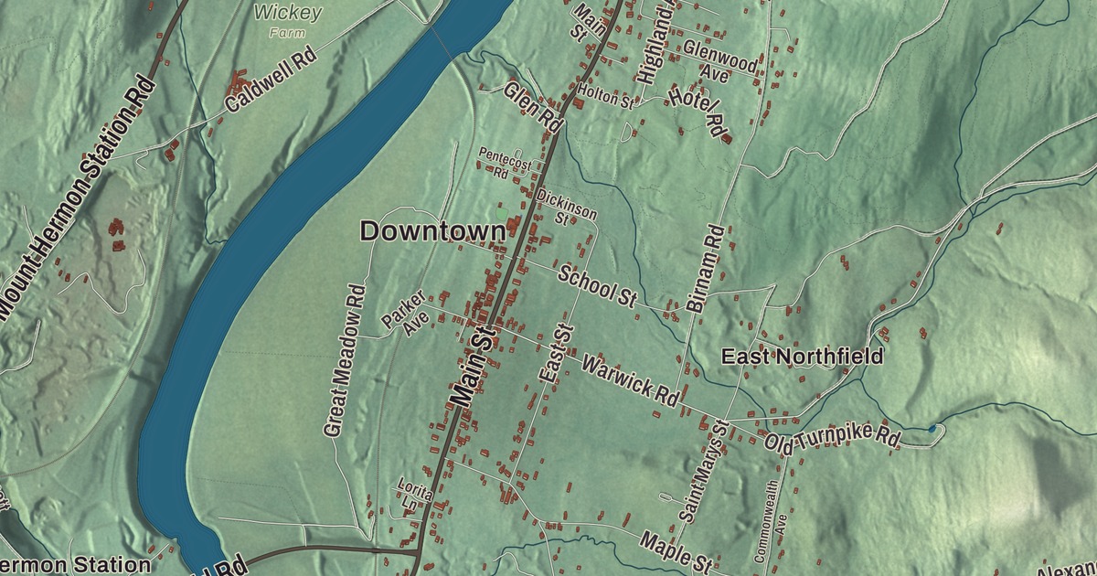 Beautifully Detailed Map of Northfield, Massachusetts