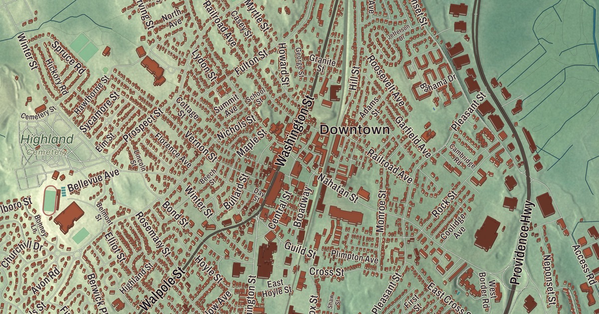 Beautifully Detailed Map of Norwood, Massachusetts