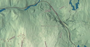 Close-up of the Oakham, Massachusetts aerial map