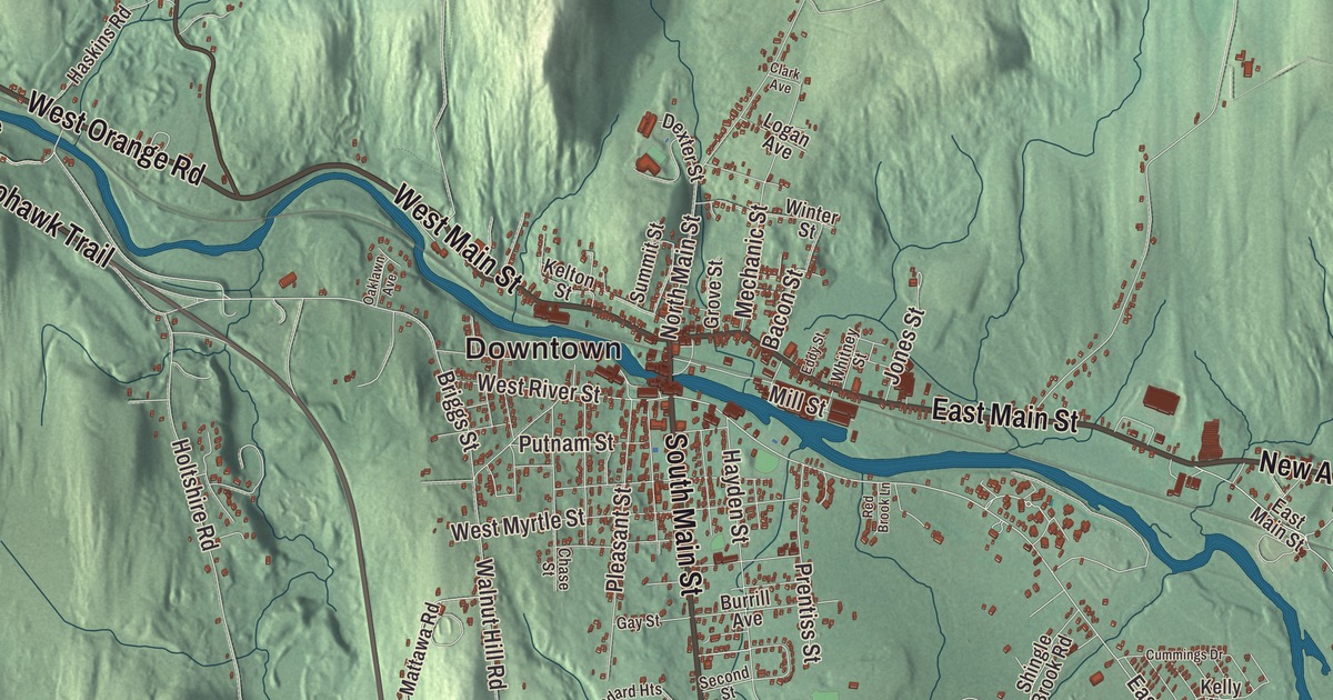 Beautifully Detailed Map of Orange, Massachusetts