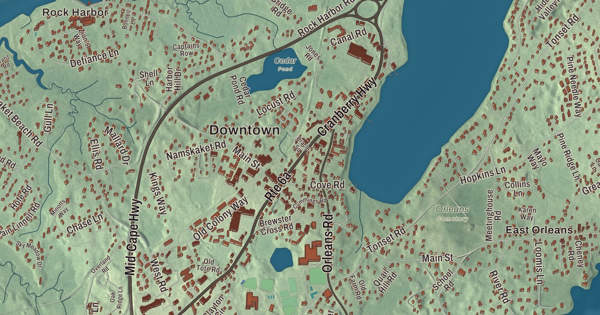Beautifully Detailed Map of Orleans, Massachusetts
