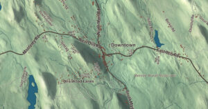 Close-up of the Otis, Massachusetts aerial map