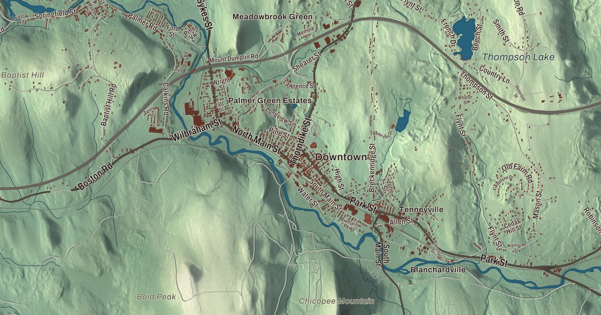 Beautifully Detailed Map of Palmer, Massachusetts