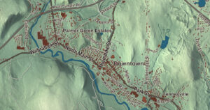 Close-up of the Palmer, Massachusetts aerial map