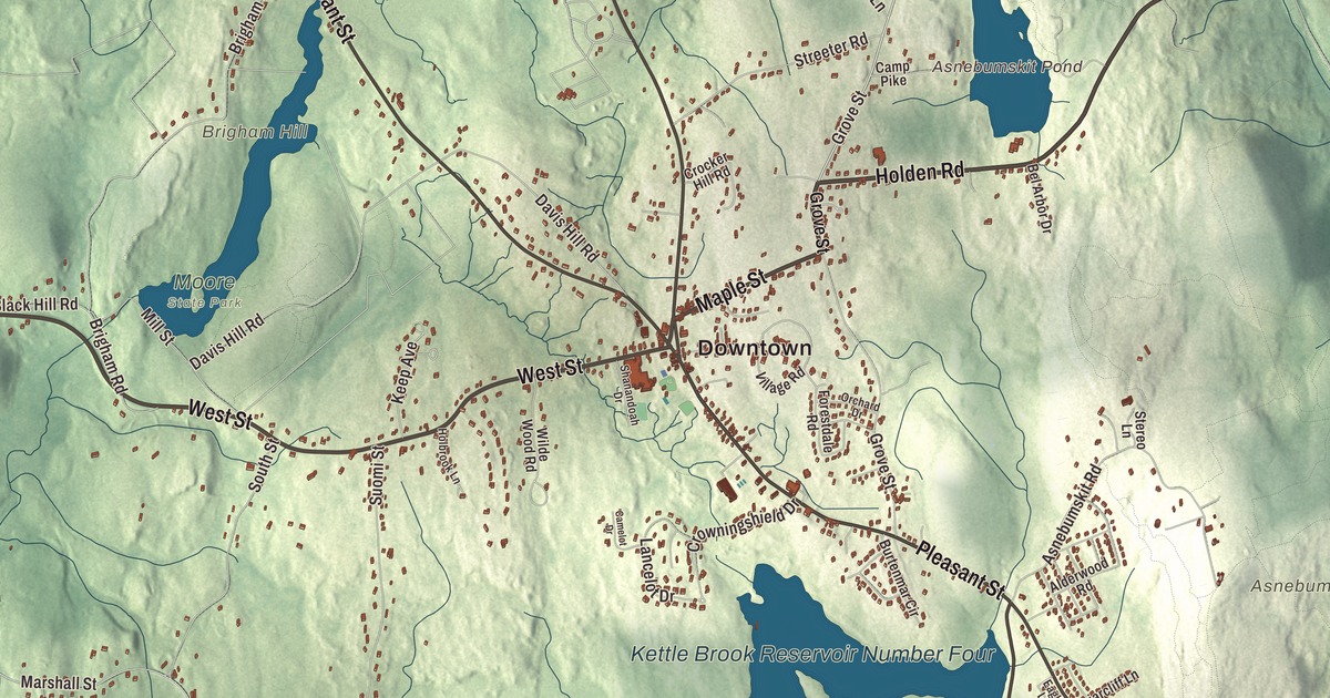 Beautifully Detailed Map of Paxton, Massachusetts