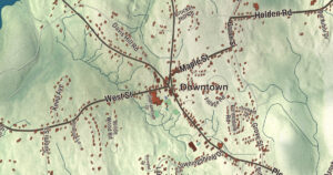 Close-up of the Paxton, Massachusetts aerial map
