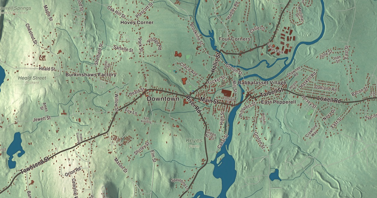 Beautifully Detailed Map of Pepperell, Massachusetts