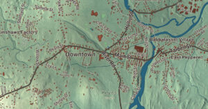 Close-up of the Pepperell, Massachusetts aerial map