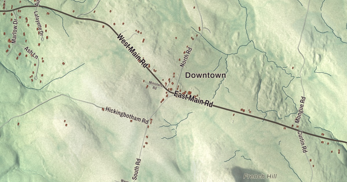 Beautifully Detailed Map of Peru, Massachusetts