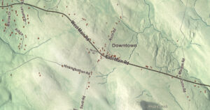 Close-up of the Peru, Massachusetts aerial map