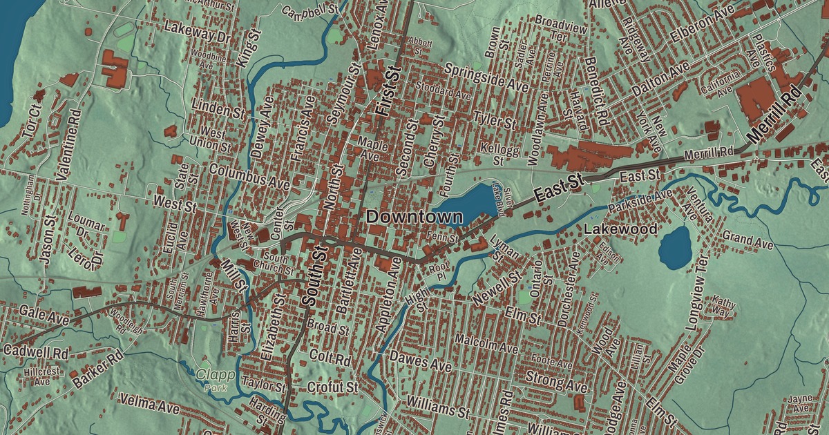 Beautifully Detailed Map of Pittsfield, Massachusetts