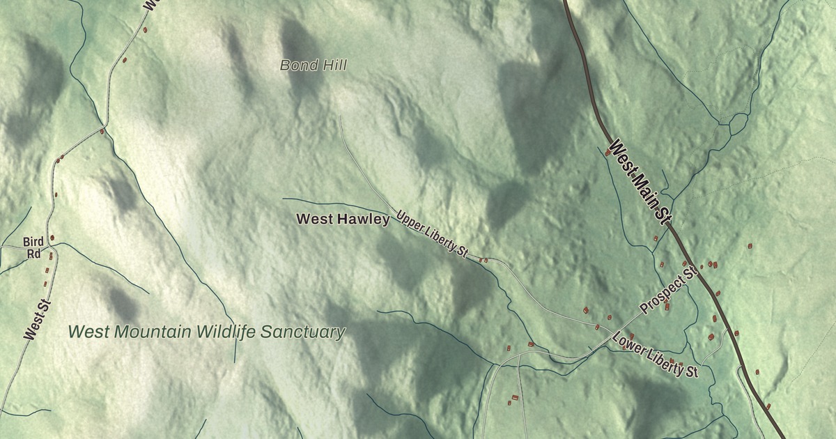 Beautifully Detailed Map of Plainfield, Massachusetts