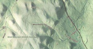 Close-up of the Plainfield, Massachusetts aerial map