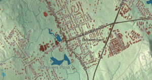 Close-up of the Plainville, Massachusetts aerial map