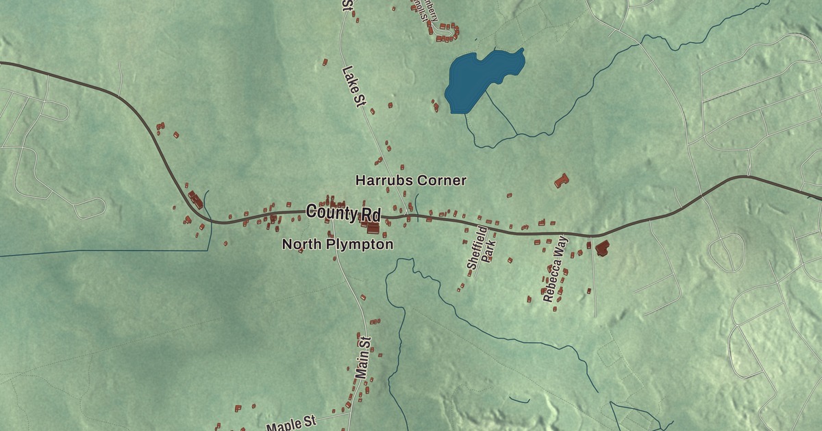 Beautifully Detailed Map of Plympton, Massachusetts
