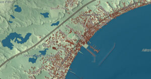 Close-up of the Provincetown, Massachusetts aerial map