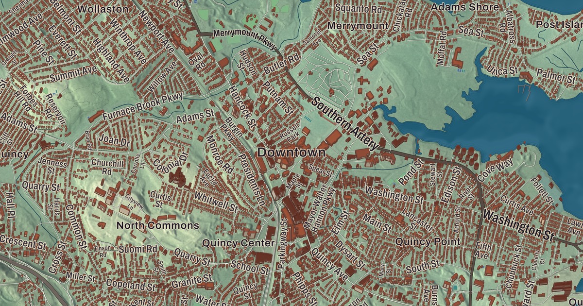 Beautifully Detailed Map of Quincy, Massachusetts