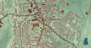 Close-up of the Randolph, Massachusetts aerial map