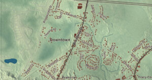 Close-up of the Raynham, Massachusetts aerial map