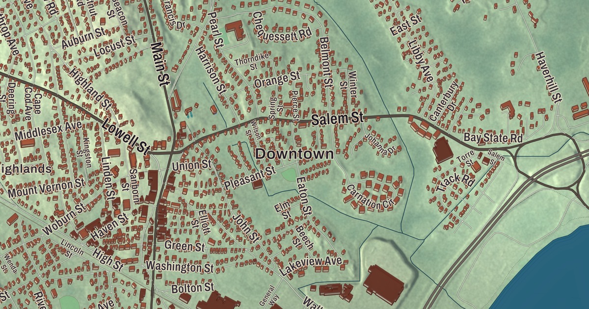 Beautifully Detailed Map of Reading, Massachusetts