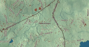Close-up of the Rehoboth, Massachusetts aerial map