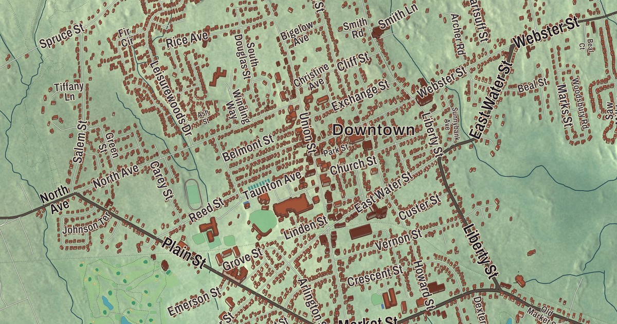 Beautifully Detailed Map of Rockland, Massachusetts