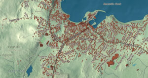 Close-up of the Rockport, Massachusetts aerial map