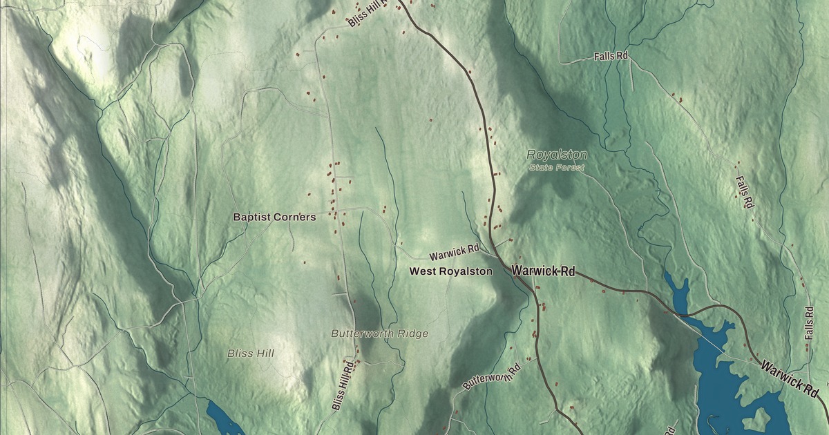 Beautifully Detailed Map of Royalston, Massachusetts