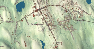 Close-up of the Rutland, Massachusetts aerial map