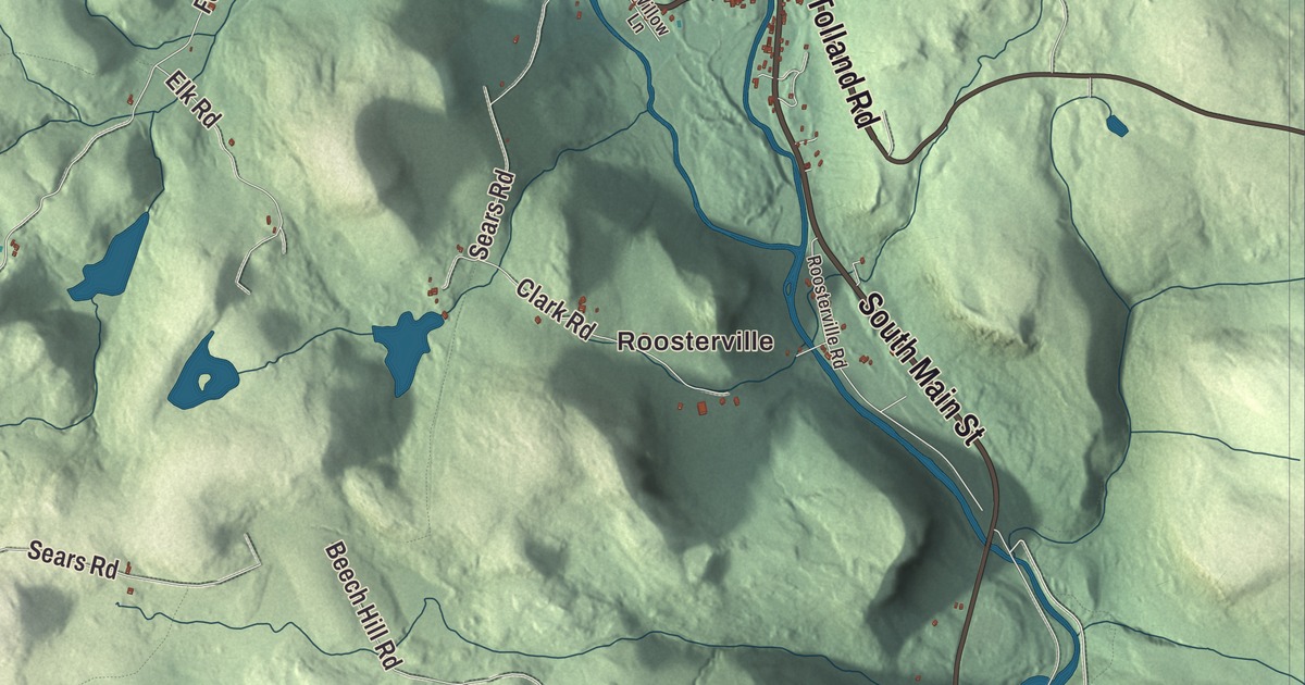 Beautifully Detailed Map of Sandisfield, Massachusetts