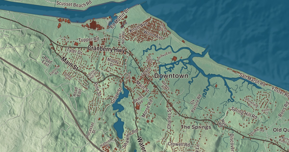 Beautifully Detailed Map of Sandwich, Massachusetts