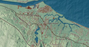 Close-up of the Sandwich, Massachusetts aerial map