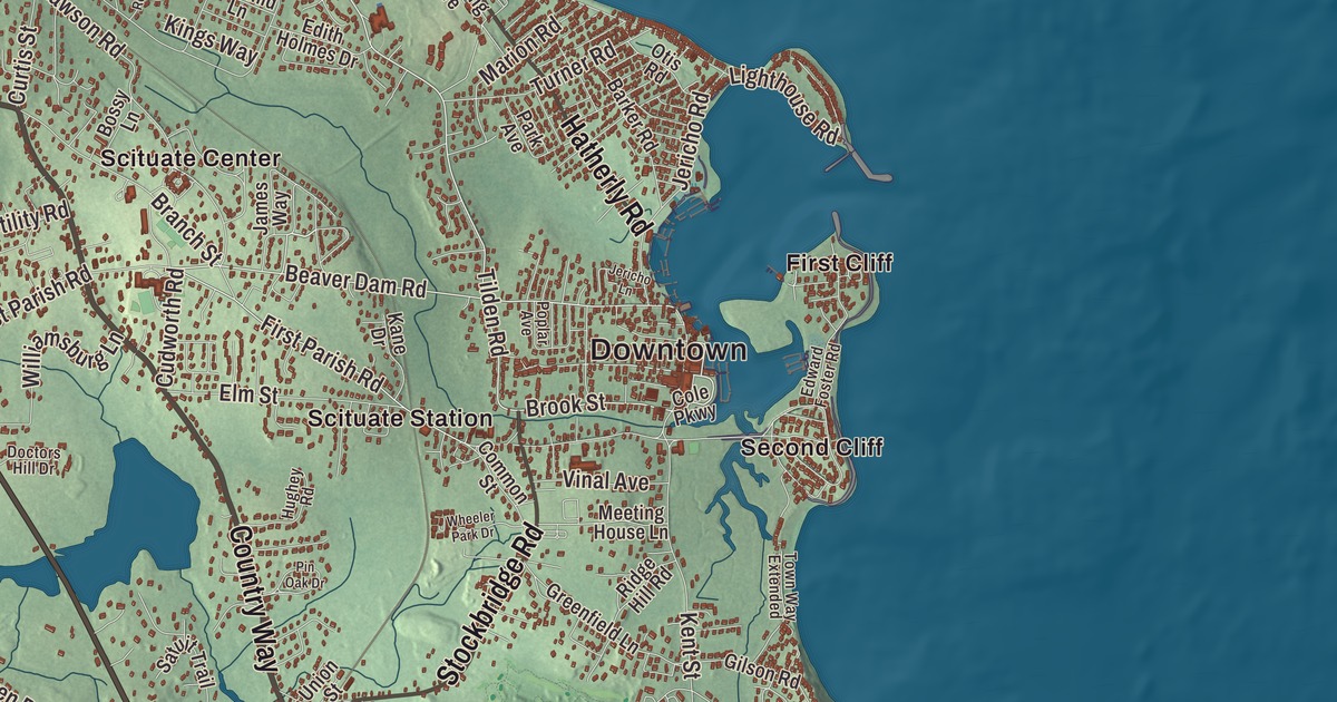 Beautifully Detailed Map of Scituate, Massachusetts