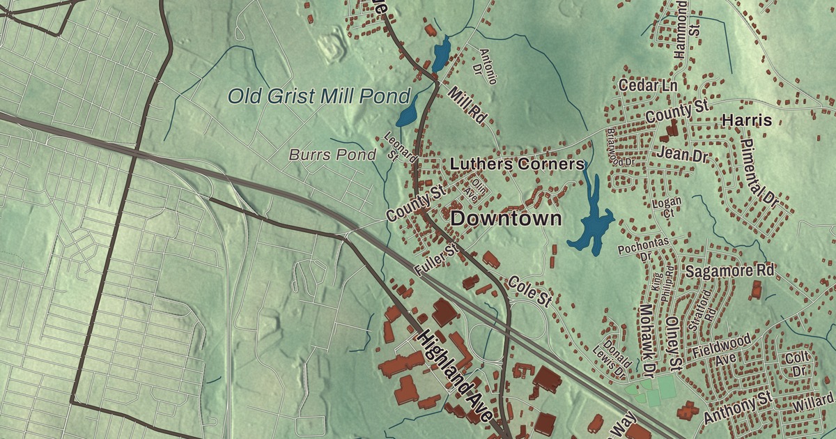 Beautifully Detailed Map of Seekonk, Massachusetts