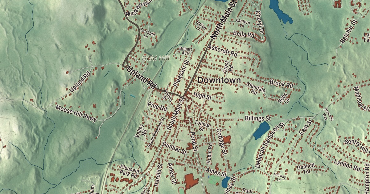 Beautifully Detailed Map of Sharon, Massachusetts