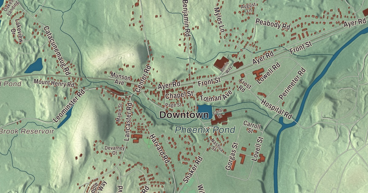 Beautifully Detailed Map of Shirley, Massachusetts