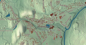 Close-up of the Shirley, Massachusetts aerial map
