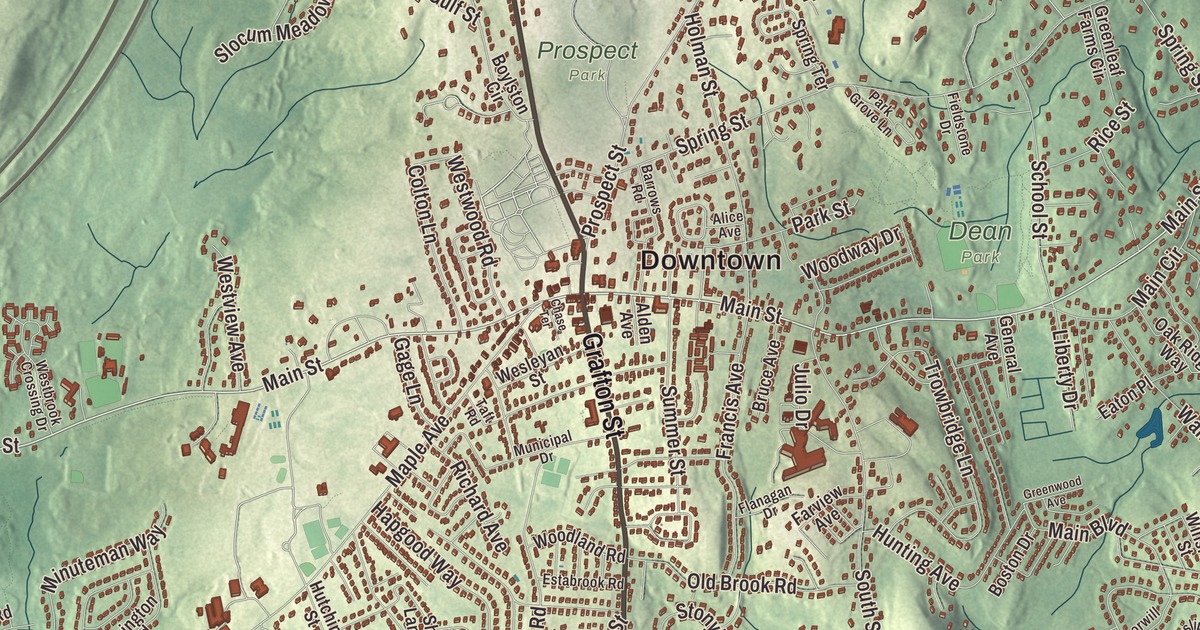 Beautifully Detailed Map of Shrewsbury, Massachusetts