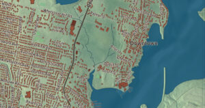 Close-up of the Somerset, Massachusetts aerial map