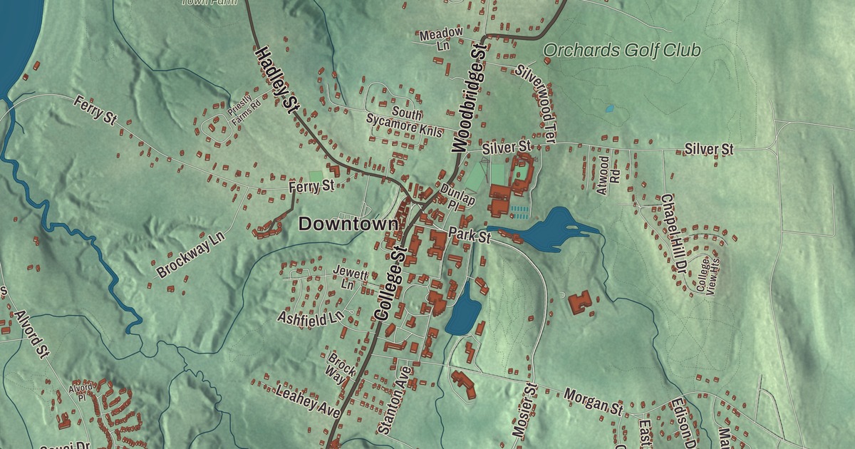 Beautifully Detailed Map of South Hadley, Massachusetts