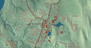 Close-up of the South Hadley, Massachusetts aerial map