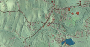 Close-up of the Southwick, Massachusetts aerial map