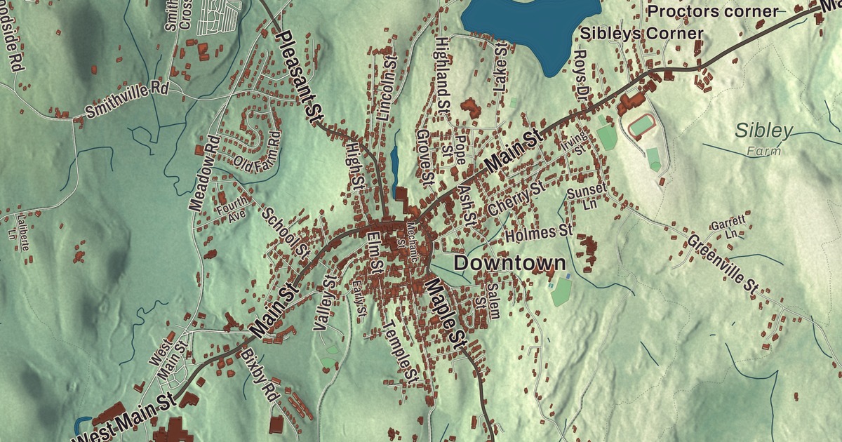 Beautifully Detailed Map of Spencer, Massachusetts
